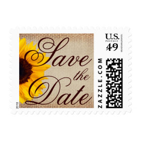 Save the Date Sunflower Wedding Postage Stamps