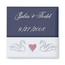 Save the date swan magnet