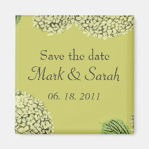 Save the Date Taupe Hydrangea Magnet