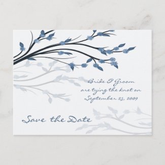 Save the Date - Tree Branch Silhouette Postcard