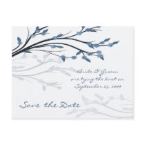 Save the Date - Tree Branch Silhouette Postcard by AJsGraphics Save the Date - Tree Branch Silhouette Postcard