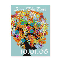 Save The Date - Tree of Flowers - Customized postcards
