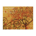 Save the Date- Tree Swirls with Hearts postcards