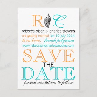 Save the Date Tropical Wedding Postcards postcard