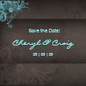 Save the Date Turquoise Brown Floral Magnet magnet