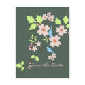 Save the Date two blue birds on dogwood branch postcards by Classic_Events Save the Date two blue birds on dogwood branch postcards