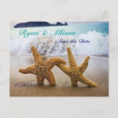 Save the Date Two Starfish Postcard