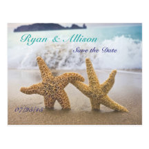 Save the Date Two Starfish Postcard
