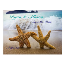 Save the Date Two Starfish Postcard