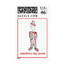 Save the Date/Valentine's Day Groom Postage Stamps