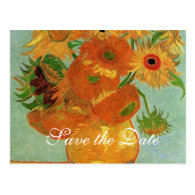 save the date, van Gogh sunflowers Postcard