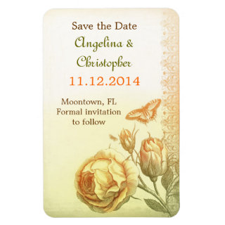 save the date victorian vintage picture magnets