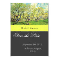 Save the Date, Vincent van Gogh,Orchard in Blossom Custom Invitations