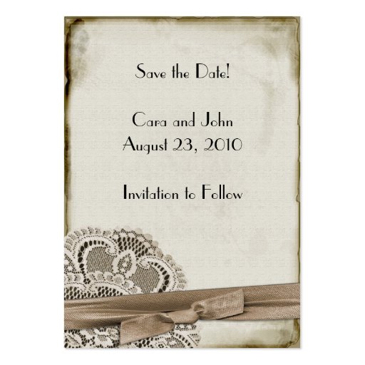 Save the Date Vintage Business Card Template (front side)