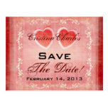 Save The Date Vintage Hearts Postcards