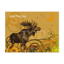 Save the Date- Vintage Moose - Darker postcards by samack Save the Date- Vintage Moose - Darker postcards