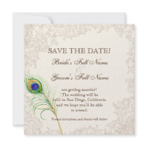 Save the Date - Vintage Peacock & Etchings Personalized Invite