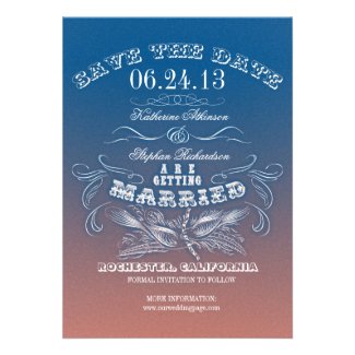 save the date vintage typography calligraphy cards