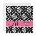 Save the Date Wedding Announcement Damask Pink