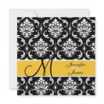 Save the Date Wedding Announcement Damask Yellow