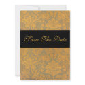 Save The Date Wedding Announcement Gold Damask invitation