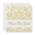 Save The Date Wedding Announcement Gold Damask invitation
