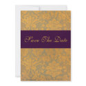 Save The Date Wedding Announcement Gold Purple invitation