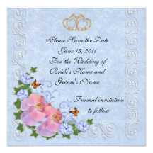Save the date Wedding announcement orchids