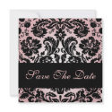 Save The Date Wedding Announcement Pink Damask invitation