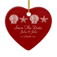 Save The Date wedding beach theme announcement ornament