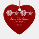 Save The Date wedding beach theme announcement Ornaments