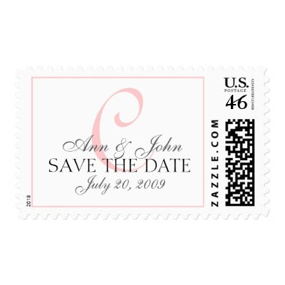 Save the Date Wedding Bride Groom Monogram C Stamp