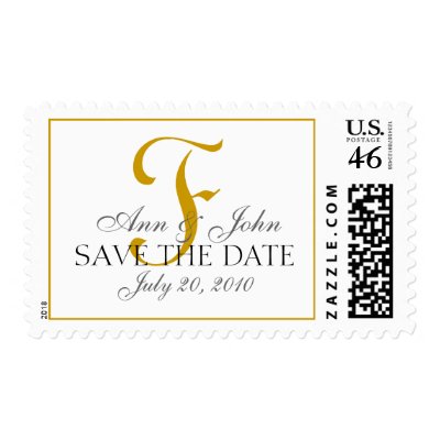 Save the Date Wedding Bride Groom Monogram F Stamp