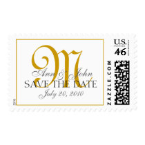 Save the Date Wedding Bride Groom Monogram M Stamp