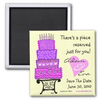 Save The Date Wedding Cake Magnet magnet