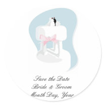 Save the Date Wedding Cake Sticker stickers