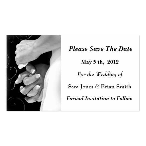 Save The Date Wedding Card Business Cards (front side)