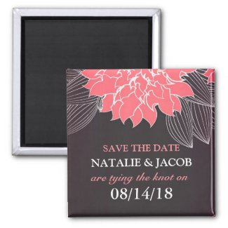 Save The Date Wedding Flower Magnet