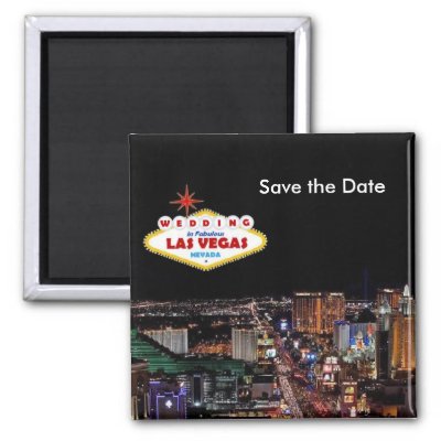 Save the Date WEDDING in Las Vegas Magnet