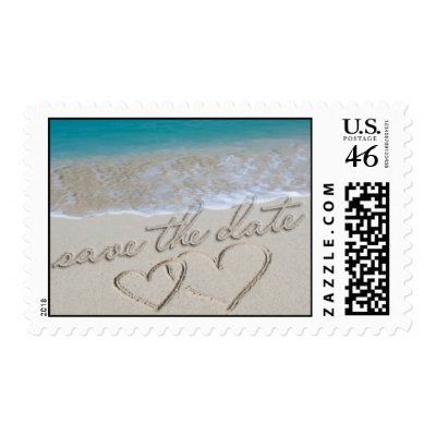 Save the Date Wedding Invitation Postage Stamp