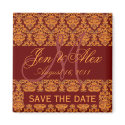 Save the Date Wedding Monogram Orange Wine Magnet by WeddingCentre Save the Date Wedding Monogram Orange Wine Magnet
