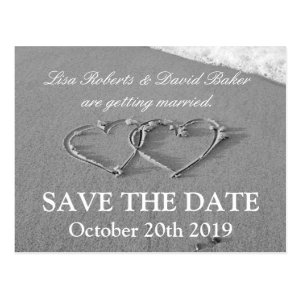Save the date wedding postcard | Beach theme