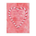 Save the date wedding postcards, Candy Canes postcard