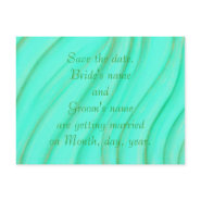Save the date wedding postcards, green and gold postcard