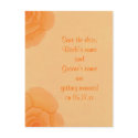 Save the date wedding postcards, orange roses postcard