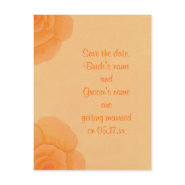 Save the date wedding postcards, orange roses postcard