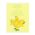 Save the date wedding postcards, yellow lilly
