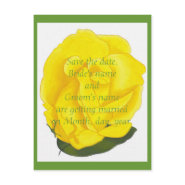 Save the date wedding postcards, yellow rose postcard