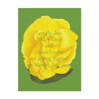 Save the date wedding postcards, yellow rose postcard
