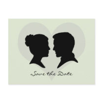 Save the Date Wedding Silhouette Postcard